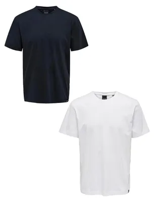 Produktbild von ONLY & SONS T-Shirt 2er-Set Rundhals Kurzarm Größe: XS