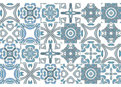 Produktbild von Selbstklebende Fliesenaufkleber für Küche und Bad – 24 Zementfliesenaufkleber im Azulejos Tisiano-Stil – 24 Aufkleber, 10 x 10 cm