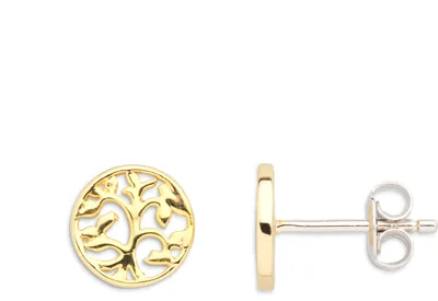 Produktbild von Xenox Damen Sterling Silber 925 Ohrstecker in Gold mit Baum des Lebens Motiv - Symbolic Power XS2910G