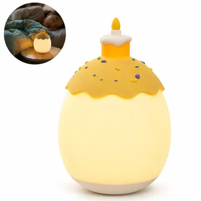 Produktbild von Silikon Nachtlicht Kinder wiederaufladbar, süße LED Nachttischlampe mit Touch Sensor, dimmbare Kinderlampe für Schlafzimmer und Kinderzimmer