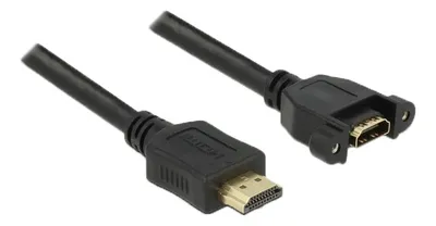 Produktbild von Delock Kabel HDMI-A Stecker > HDMI-A Buchse zum Einbau 4K 30 Hz 0,5 m
