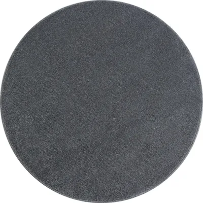 Image de Tapis rond unicolor gris clair pour salon, dimensions 200x200 cm