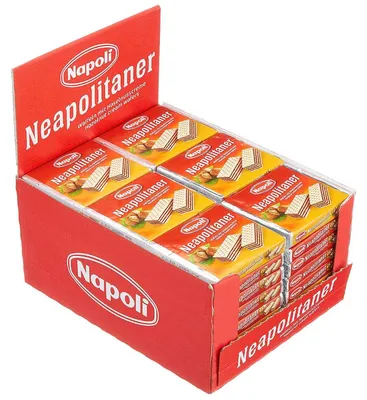 Produktbild von Napoli Neapolitaner Waffeln mit Haselnusscreme 65g 48er Pack