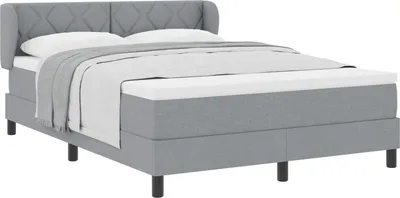 Obrázek produktu pro vidaXL Skříňová postel s matrací světle šedá 140 x 200 cm látka
