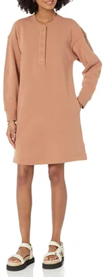 Produktbild von A. Essentials Damen Langärmliges Sweatshirtkleid, Hellbraun, XXL