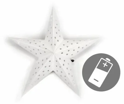Obrázek produktu pro Vánoční hvězda s časovačem, 60 cm, 10 LED, bílá