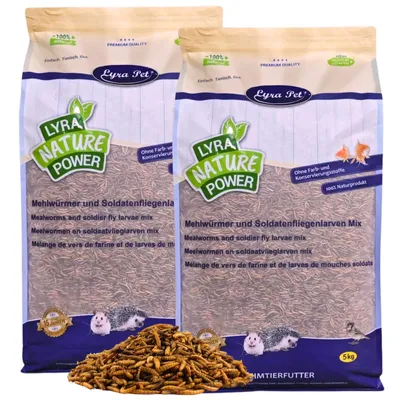 Produktbild von 10 kg Lyra Pet® Mehlwürmer-/Soldatenfliegenlarven-Mix