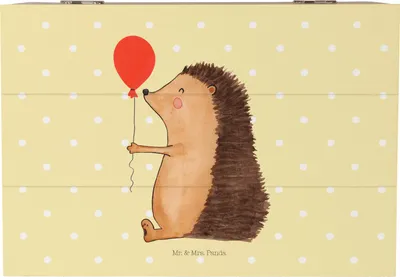 Produktbild von Mr. & Mrs. Panda Kiste Igel Luftballon 22 x 15 cm - Gelb Pastell - Geschenk, Geburtstag, geschenkkiste, Herzlichen Glückwunsch, Happy Birthday, Ballon, Lustige Sprüche
