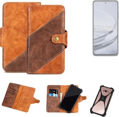 Produktbild von K-S-Trade Handyhülle Schutzhülle Bookstyle Case Wallet-Case kompatibel mit ZTE Axon 60 Cover Klapphülle Kantenschutz Smartphone dunkelbraun braun