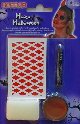 Produktbild von Teufel Make-Up (Rote Farbe, Schwarzer Konturstift & Karomuster)