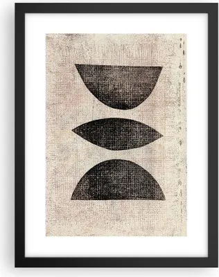 Produktbild von Gerahmtes Poster - Schwarzer Rahmen - Form Figuren Geometrisch - 30x40 cm - Wand Bild - Wanddeko - Wandbilder - Kunstposter - Wandposter - Bilderrahmen - Bilder - Kunstdruck - P2BPA30x40-5099