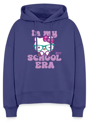 Produktbild von Spreadshirt Hello Kitty Schulkind In My School Era Frauen Boxy Organic Hoodie, M, Dämmerung
