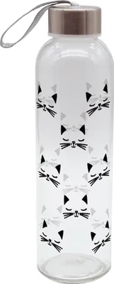 Produktbild von Trinkflasche Katzen 500ml Glas