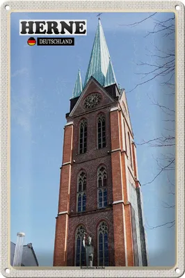 Produktbild von Blechschild Städte Herne Bonifatius-Kirche Architektur 20x30cm