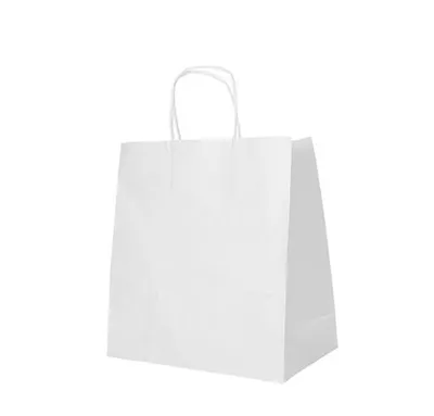 Produktbild von Tragetaschen, Papier 27 cm x 32 cm x 17 cm weiss mit gedrehtem Tragegriff