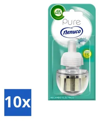 Productafbeelding van Air Wick - Luchtverfrisser navullingen - Pure Nenuco - Elektrische geurverspreider - 19 ml - Voordeelverpakking - 10 stuks