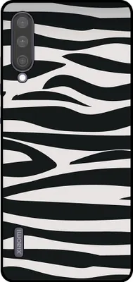 Immagine prodotto di Smartphonica Custodia per telefono adatta a Xiaomi Mi A3 con stampa zebrata - Custodia posteriore in TPU con design zebrato - Nero Bianco