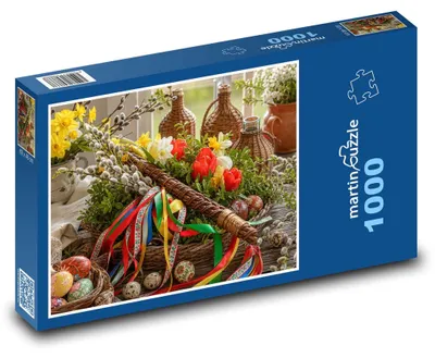 Obrázok produktu pre Puzzle 1000 Korbačka s kvetmi - martinpuzzle