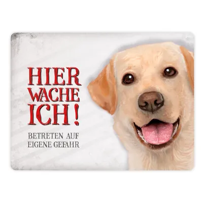 Produktbild von Metallschild XL mit Labrador Motiv und Spruch: Betreten auf eigene Gefahr ...