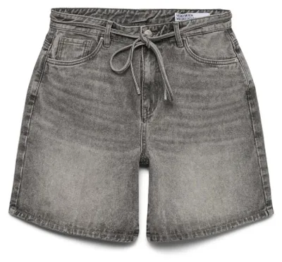 Zdjęcie produktu dla Vero Moda 10341837-Grey / Light Grey Denim-S, Damski, Dorosły, Szary, Light Grey Denim, Średniej długośći stan, Bawełna, Poliester