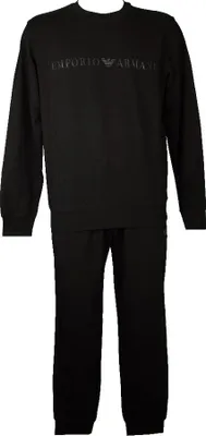 Produktbild von EMPORIO ARMANI Herren-Trainingsanzug komplett mit Rundhalspullover mit Logo und Hose mit Kordelzugbündchen und Seitentaschen Art. 111943 3F595, EUR XL - CN 180/100A - BR EG - MX EG, Cotone 97%,Elasthan 3%