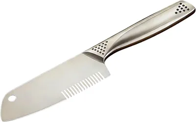 Produktbild von Multifunktionaler, handlicher und tragbarer Lebensmittelschneider aus Edelstahl für Hausmannskost, Backen, Camping, Partys, Burger, Catering und Salate