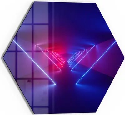 Produktbild von DEQORI Glasbild Echtglas 40x35 cm 'Lichtinstallation' Wandbild Bild modern Deko