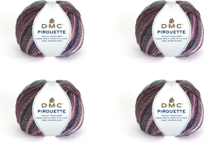 Immagine prodotto di 4x DMC Pirouette – filato morbido e di facile manutenzione, 100%.poliacrilico (Colore 274)