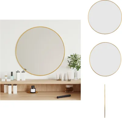 Zdjęcie produktu dla vidaXL Lustro ścienne złote okrągłe Ø 50 cm - Lustro