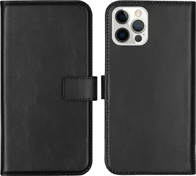 Immagine prodotto di Custodia a libro in vera pelle Selencia per iPhone 12 (Pro) - Nero