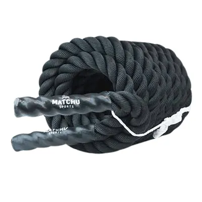 Produktbild von Matchu Sports Battle Rope 9M - Trainingsseil Ø38 mm - Fitnessseil - Schwungseil - Schlachtseil Sportseil - Wellungsseil für Krafttraing - Muskelaufbau