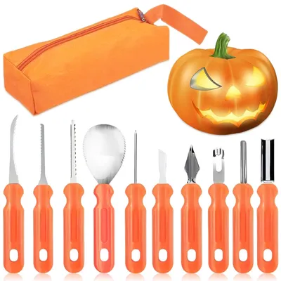 Pumpen-Schnitzset, 10-teilig, Edelstahl, mit Tasche