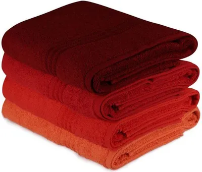 Produktbild von Badetücher Set, 4 Stück, 70 x 140 cm, 100% Baumwolle, Orange