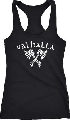 Produktbild von Damen Tank-Top Valhalla Viking Axt Nordische Mythologie Odin Racerback Neverless® schwarz L