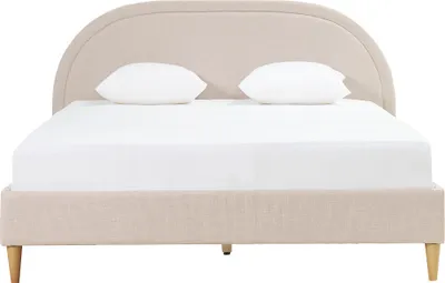 Produktbild von Miliboo - Doppelbett 160x200 aus beigem Stoff CHARLINE