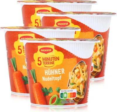 Produktbild von Maggi 5 Minuten Terrine Hühner Nudeltopf 41g (4er Pack)