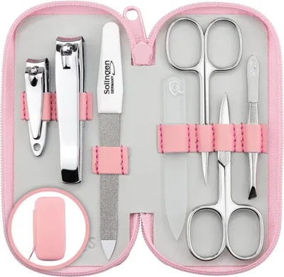 Produktbild von marQus Maniküre-Set 7-teilig – mit Glasfeile, Solingen – Pink