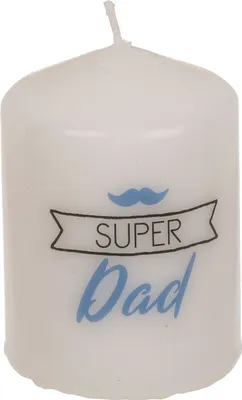 Zdjęcie produktu dla Świeca filarowa ok. 6x8 cm, w papierowym opakowaniu Super Dad