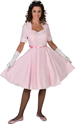 Produktbild von M220109-L rosa-weiß Damen Boogie Woogie Rock 'n Roll Tanzkleid Gr.L=44