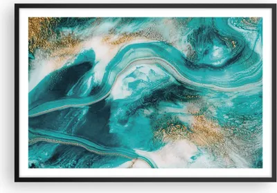 Produktbild von Gerahmtes Poster - Schwarzer Rahmen - Wasser Meer Ozean - 91,5x61 cm - Wand Bild - Wanddeko - Wandbilder - Kunstposter - Wandposter - Bilderrahmen - Bilder - Kunstdruck - P2BAA91x61-5108