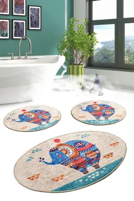 Produktbild von Mijolnir, Etnic- CHL3241, Bunt, Badematten, 700 gr/m², 100% Samtstoff