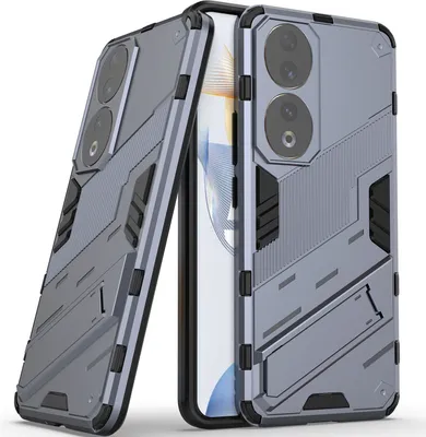 Produktbild von Armor Hülle für Honor 90, Hybrid PC TPU Bumper Stoßfestes Schutzhülle mit Standfunktion Grau