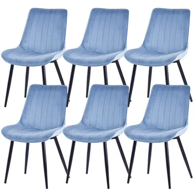 Produktbild von HOMAVO Esszimmerstuhl – Bequemer Samt- oder Kunstlederstuhl, ergonomisch, Metallgestell, breite Sitzfläche 53×43 cm, einfach montierbar