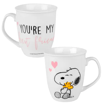Produktbild von The Peanuts Tasse Snoopy - You´re my best friend Tasse Kaffeetasse Kaffeebecher Weiß aus Keramik 280 ml