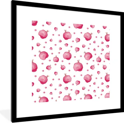 Produktbild von MuchoWow® Gerahmtes Poster Granatapfel - Obst - Design 40x40 cm - Poster mit Schwarzem Bilderrahmen Wandposter Rahmen Foto Bilder - Poster - Plakat im Rahmen