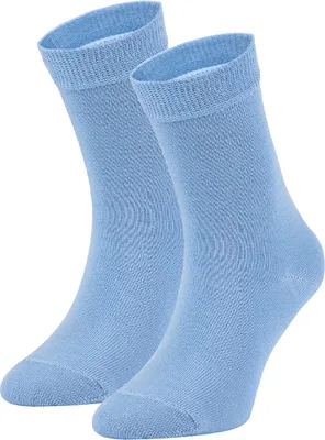 Obrázok produktu pre Detské ponožky pre dievčatá a chlapcov – dlhé bavlnené ponožky, veľkosť 30–35, svetlý denim (Blue Sky)