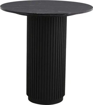 Immagine prodotto di FURNLUX Tavolo da pranzo Erie Marble Black And Black 70cm / Colore principale: Nero / Dimensioni: 70 x 70 x 75 cm