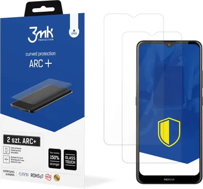 Produktbild von 3mk Display Schutzfolie ARC+ für Nokia 2.4  0,17mm Self-Heal (2 Stück)