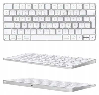 Zdjęcie produktu dla Apple Magic, Mini, Przewodowy i Bezprzewodowy, USB + Bluetooth, QWERTZ, Biały