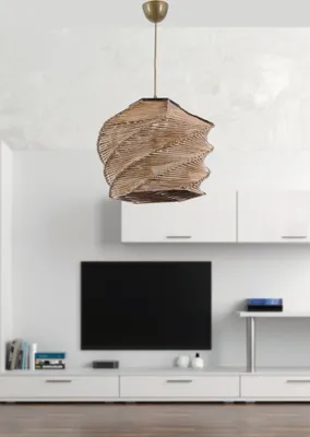 Produktbild von Opviq, Ruche- RucheFLH, Beige, Kronleuchter, 32 x 32 cm, Holzkörper